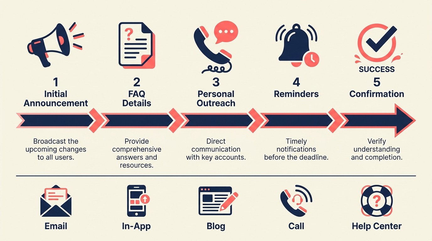 Phased communication approach for pricing migration announcements