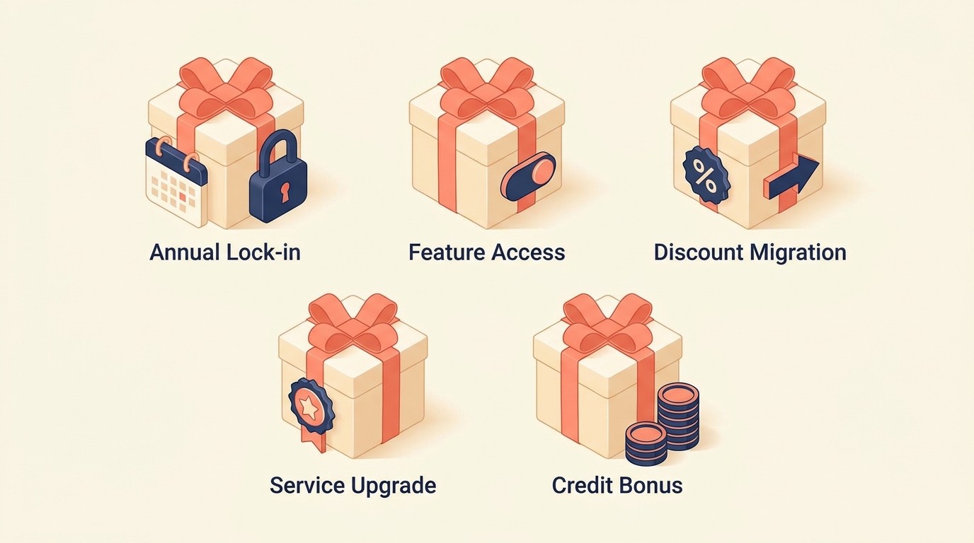 Incentive options that encourage voluntary migration to new pricing