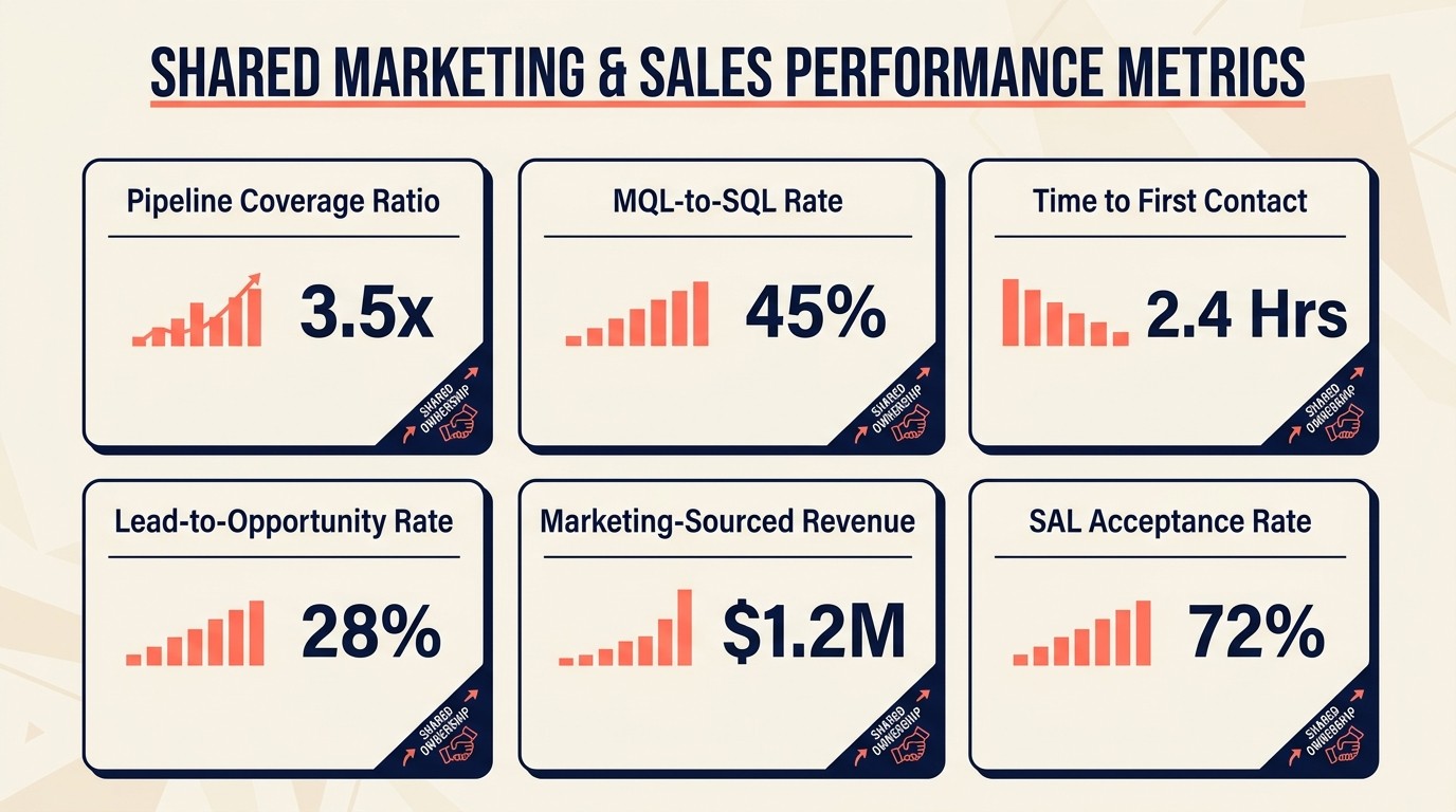 Shared marketing and sales metrics dashboard for alignment