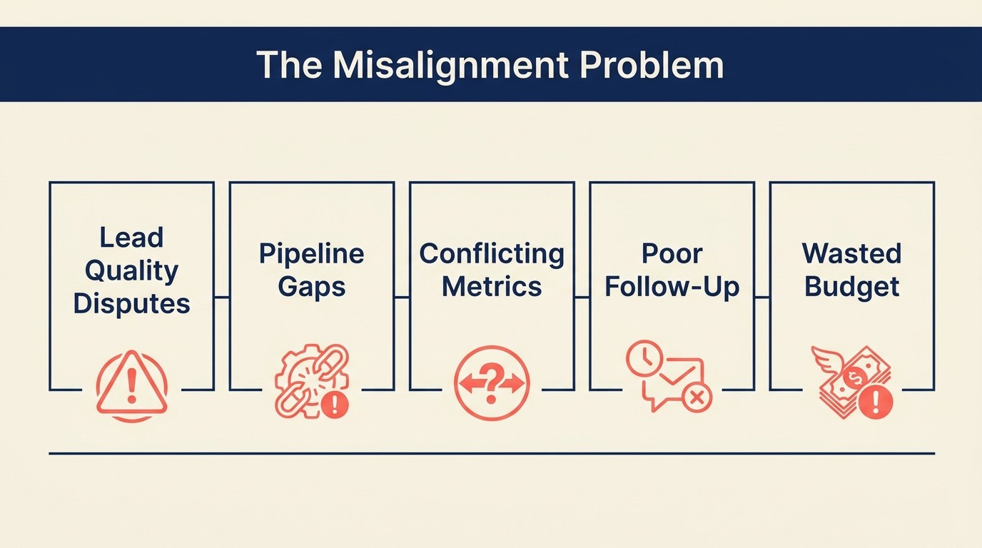 Common symptoms of marketing-sales misalignment in SaaS companies