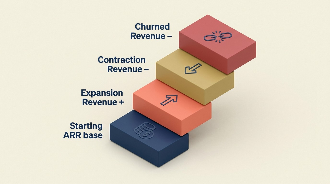 Four components of NRR: starting ARR, expansion, contraction, and churn