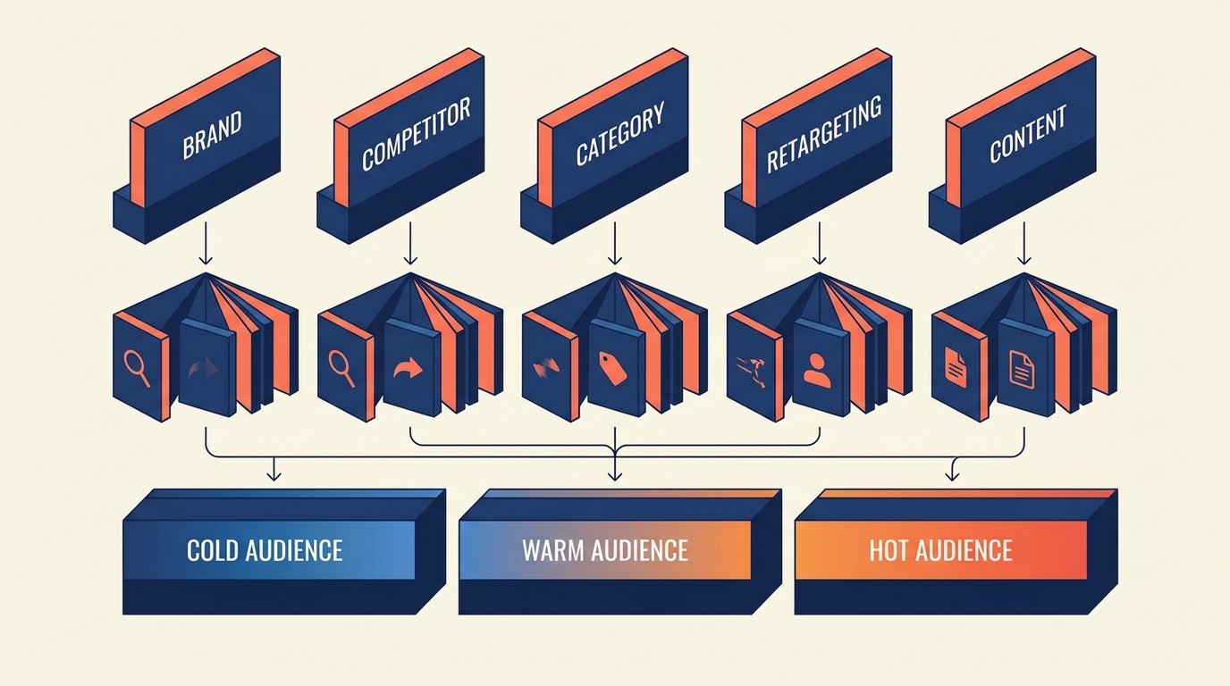 Paid acquisition campaign architecture structured for scale