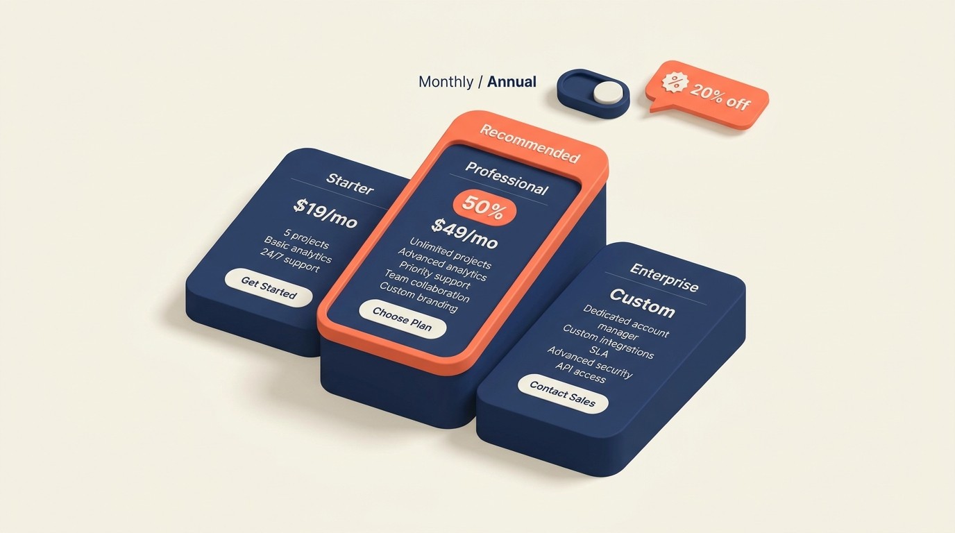 Pricing display strategies and tier structures that drive conversion