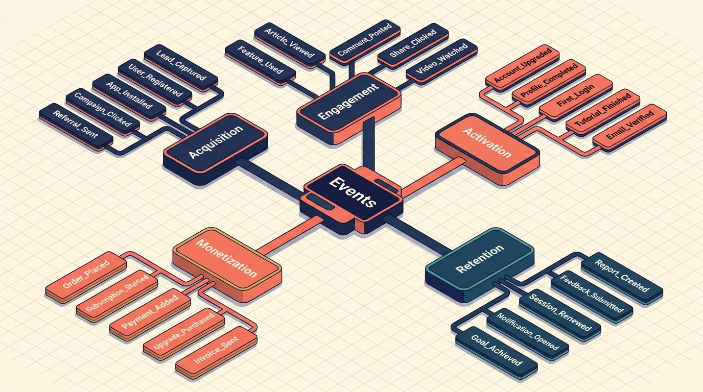 Event taxonomy framework for product analytics tracking