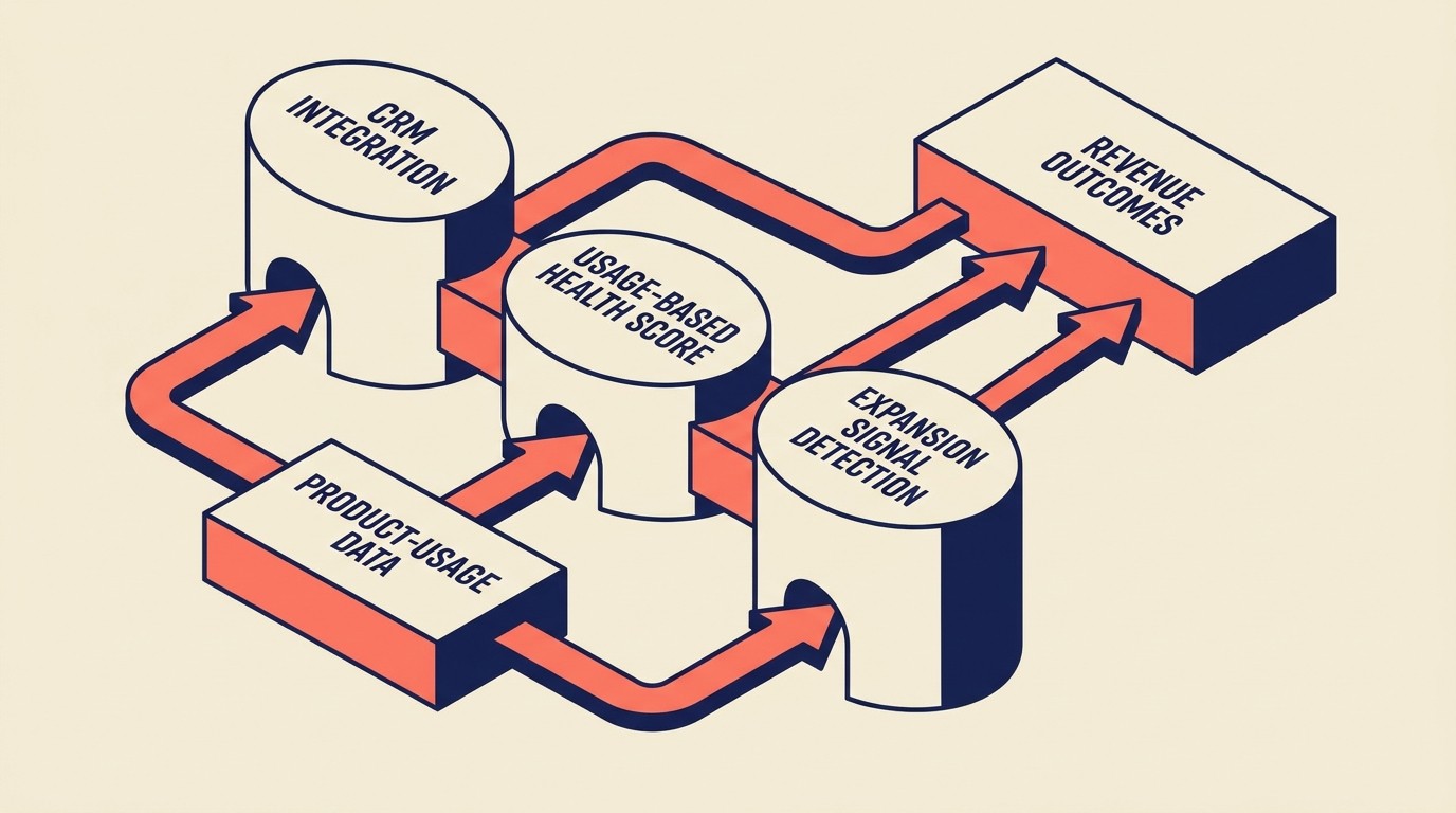 Connecting product usage data to revenue outcomes through CRM integration and health scores