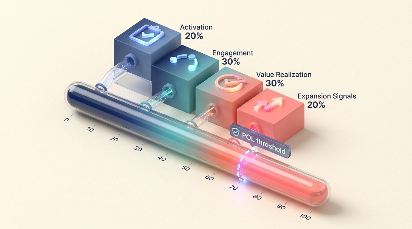 PQL scoring model with four weighted behavior categories