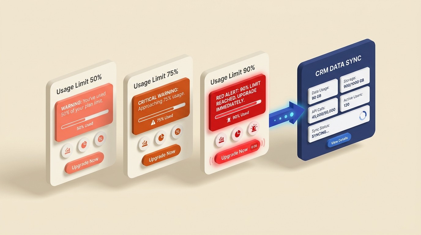 Product and sales alignment framework with in-app prompts and CRM integration