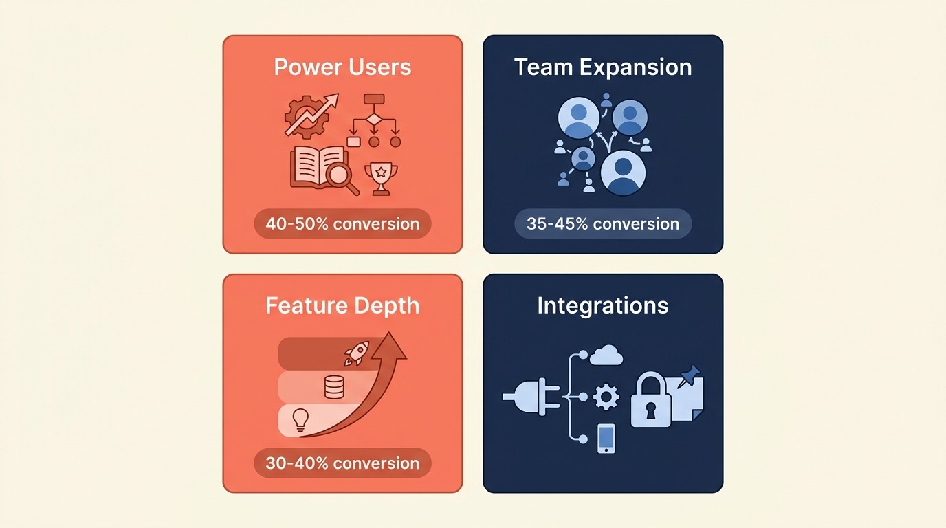 Usage signals dashboard showing power user and team expansion patterns