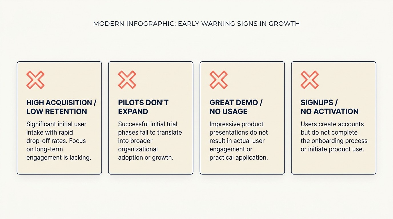 Common false positive signals that mimic product-market fit