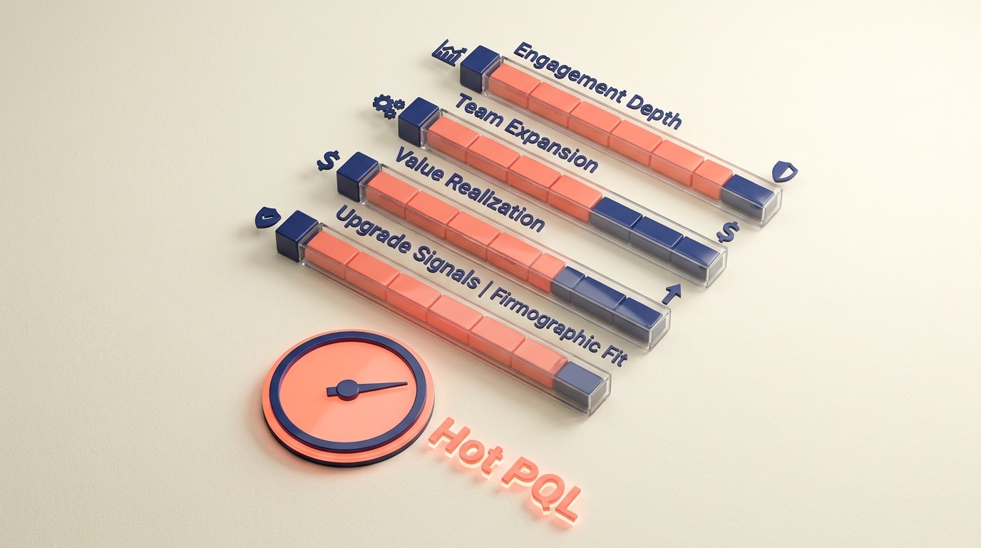 PQL scoring framework across five qualification dimensions