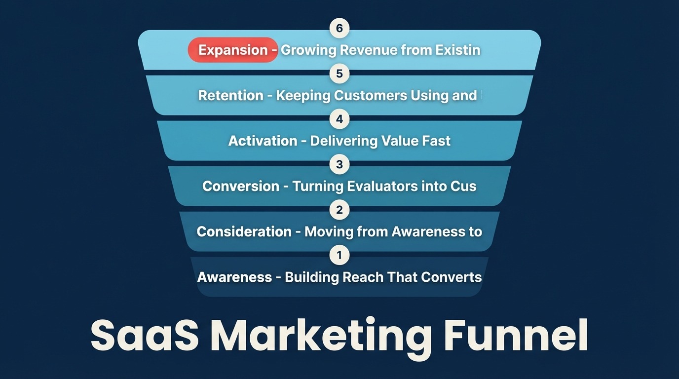 Funil de Marketing SaaS: Da Conscientizacao a Receita de Expansao - Guia 2026