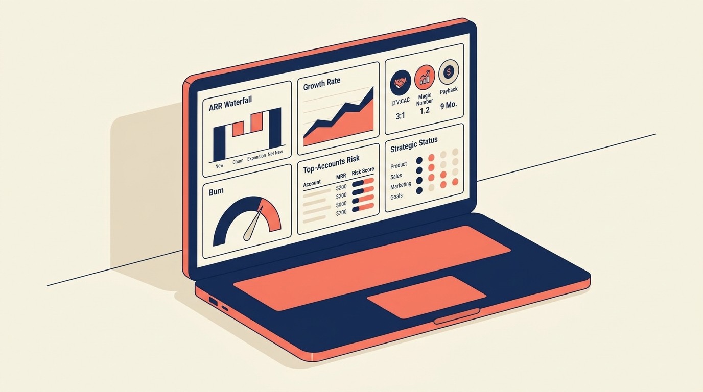 Saas Metrics Dashboard Executive Design