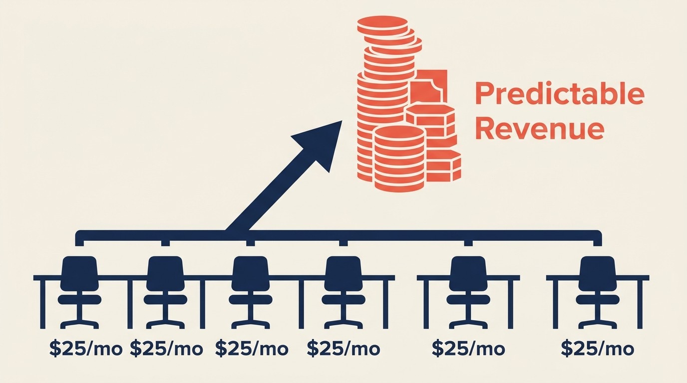 Seat-based SaaS pricing model with per-user tiered structure