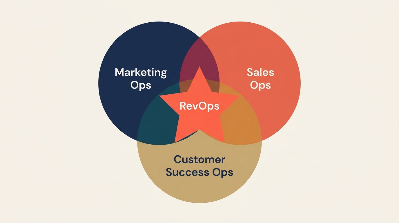 Definition of RevOps showing unified marketing, sales, and customer success operations