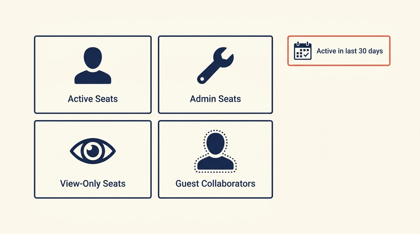 Seat definition and counting rules for SaaS pricing