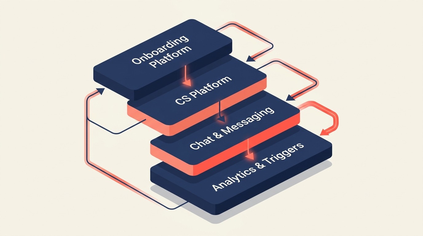 Technology stack for running a hybrid self-service high-touch engagement model