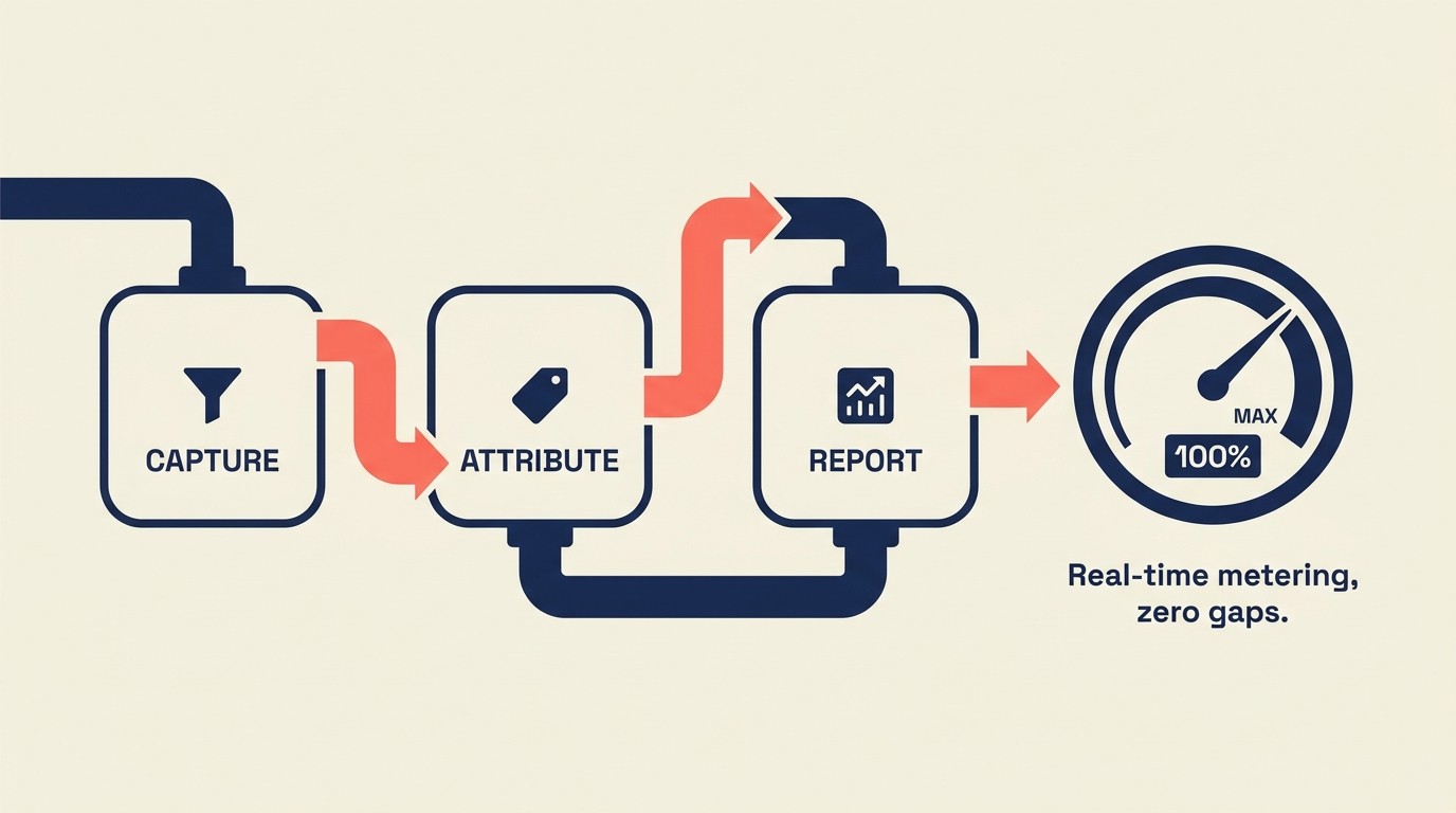 Metering and tracking infrastructure for usage-based pricing