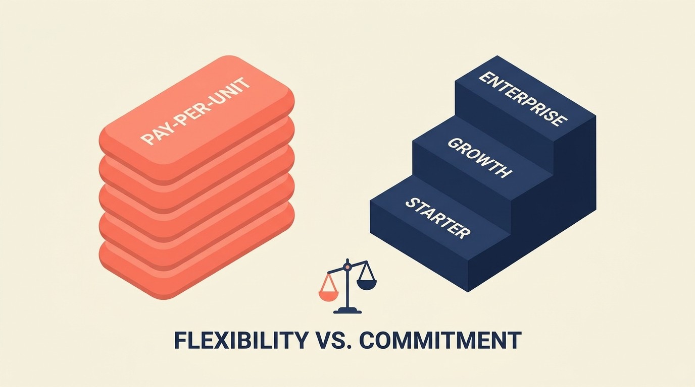 Tiered versus pay-as-you-go usage-based pricing models compared