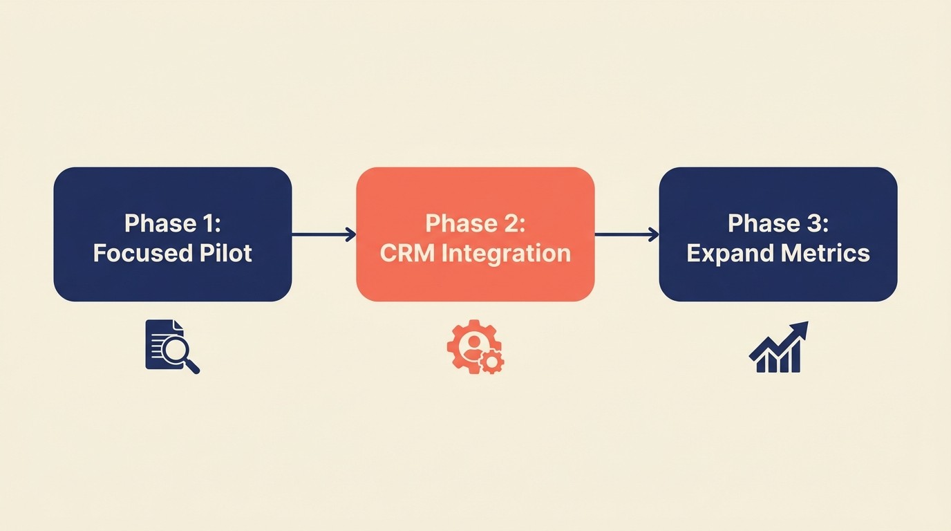 Phased pilot rollout plan for building a usage monitoring alert system