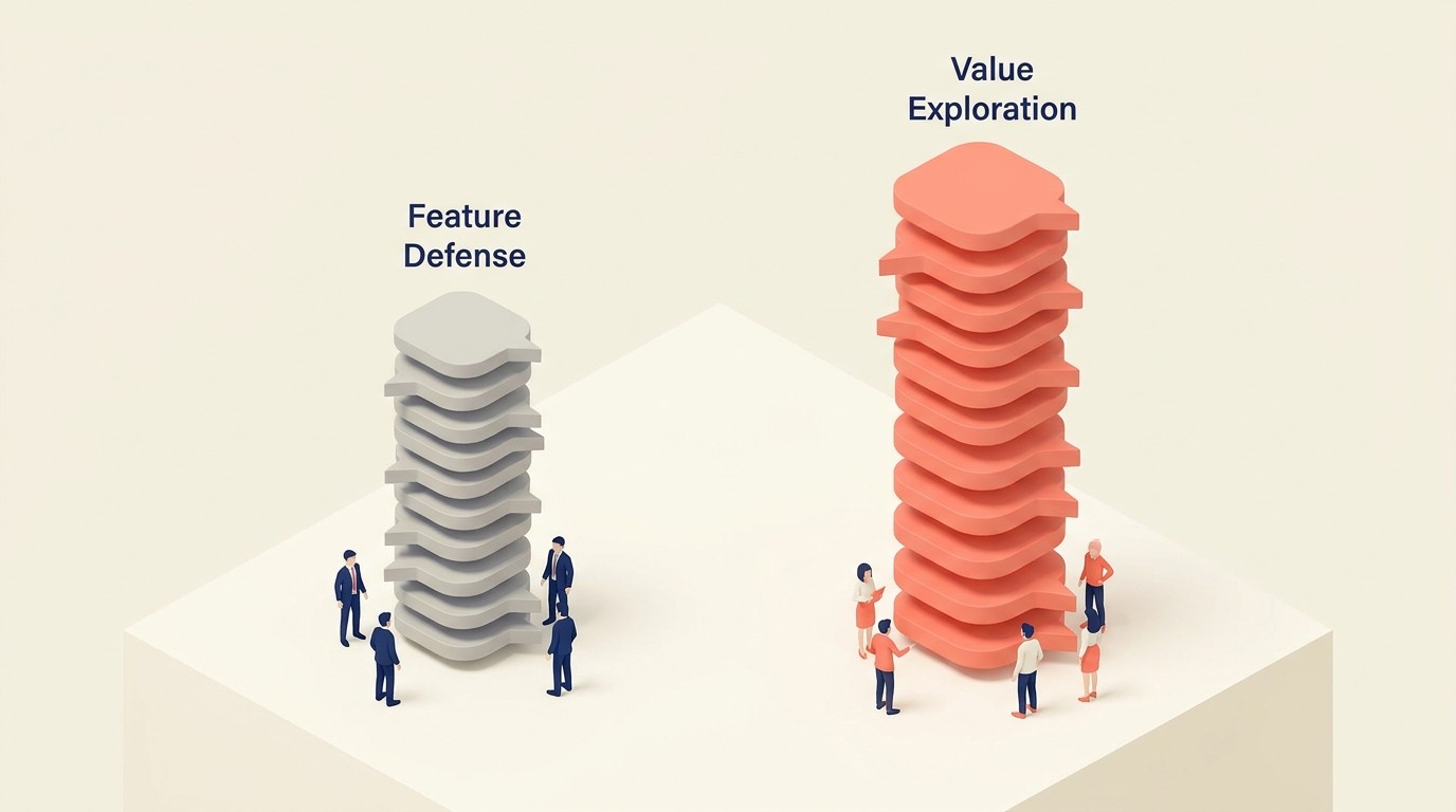 Value-based pricing conversations moving from defensive justifications to collaborative value exploration