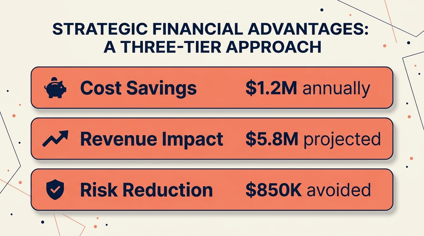 Framework for quantifying customer value through cost savings revenue impact and efficiency gains