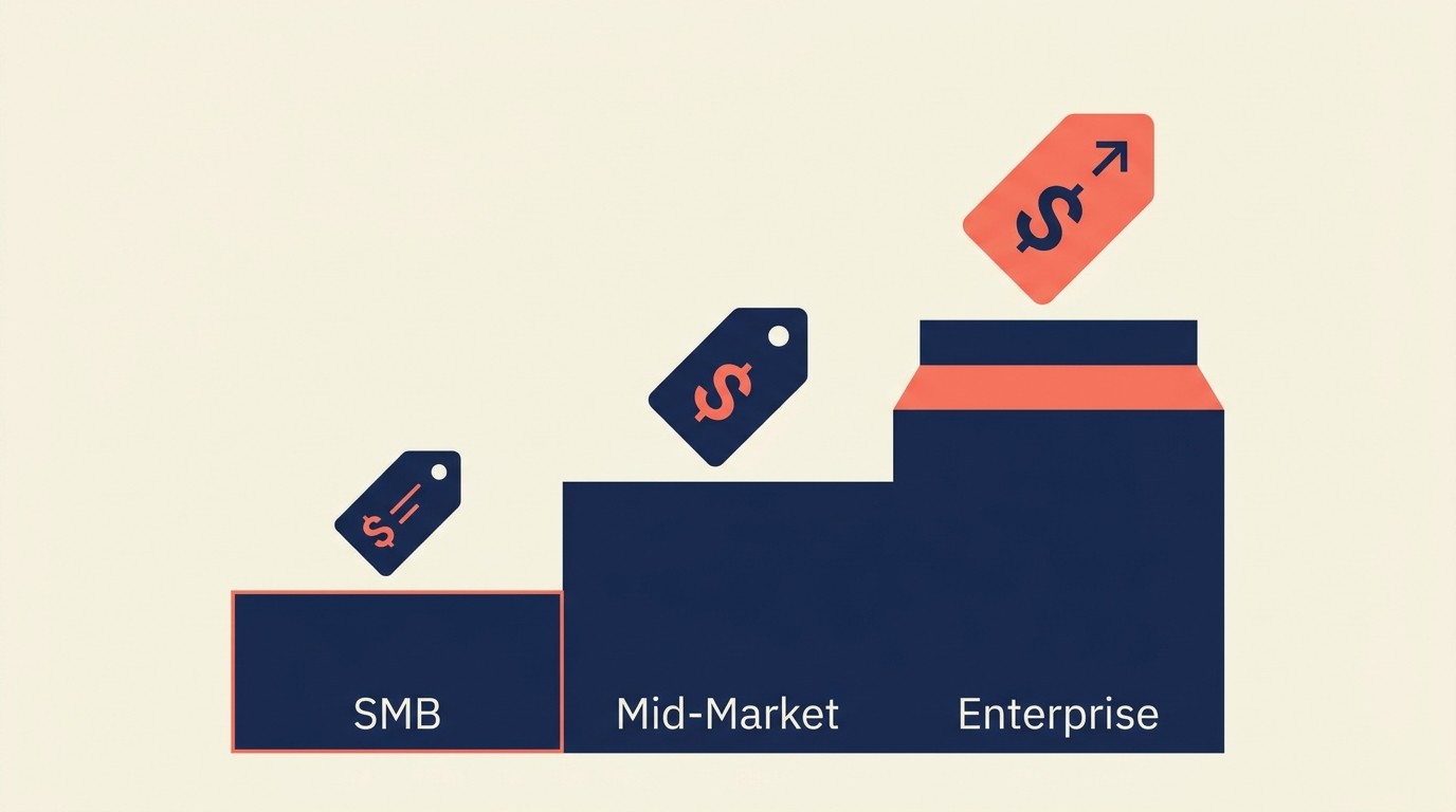 Segment-specific pricing structures for small business mid-market and enterprise customers