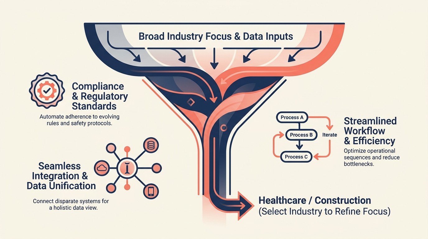 Definition of vertical market strategy showing industry specialization versus horizontal positioning