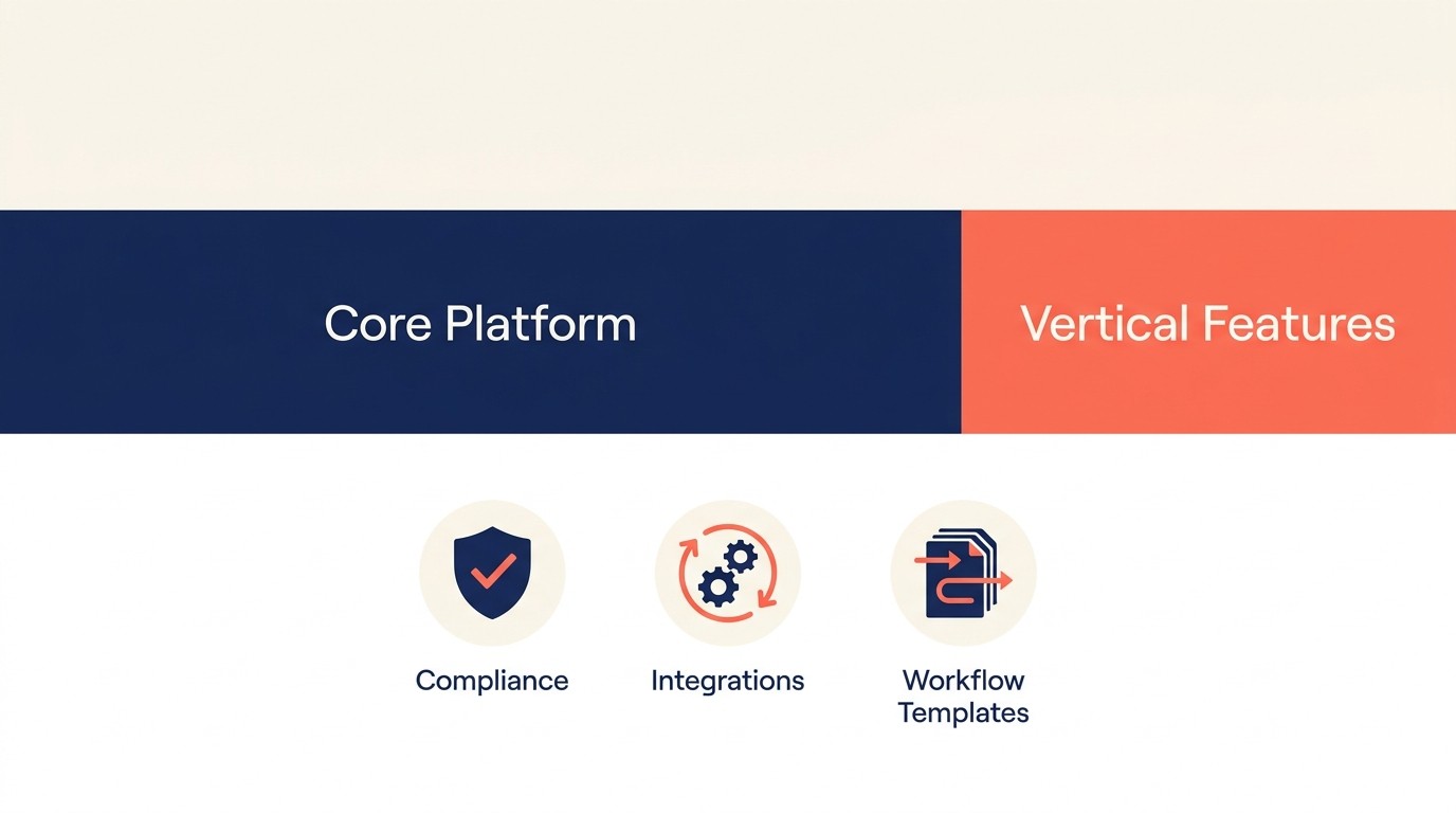 Product verticalization balance between platform core and industry-specific features
