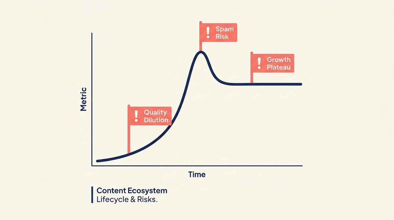 Scaling challenges for viral SaaS growth: quality vs quantity, spam prevention, and sustainable J-curve