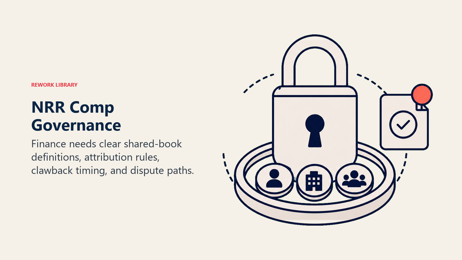 NRR comp governance shown as a lock over shared account tokens