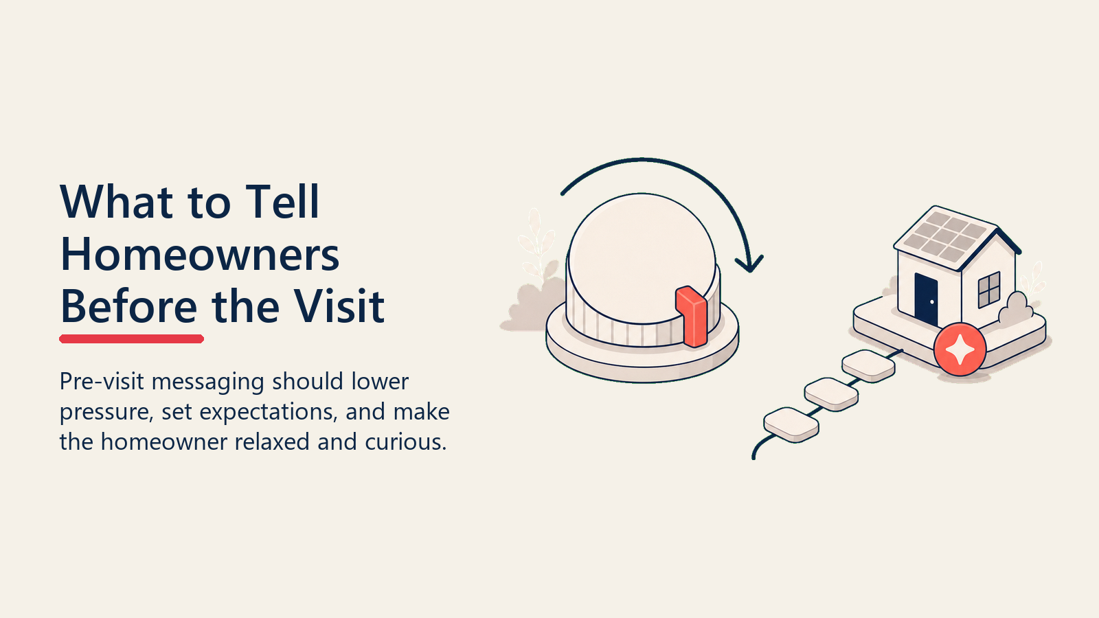 What to Tell Homeowners Before the Visit shown as pressure-lowering prep