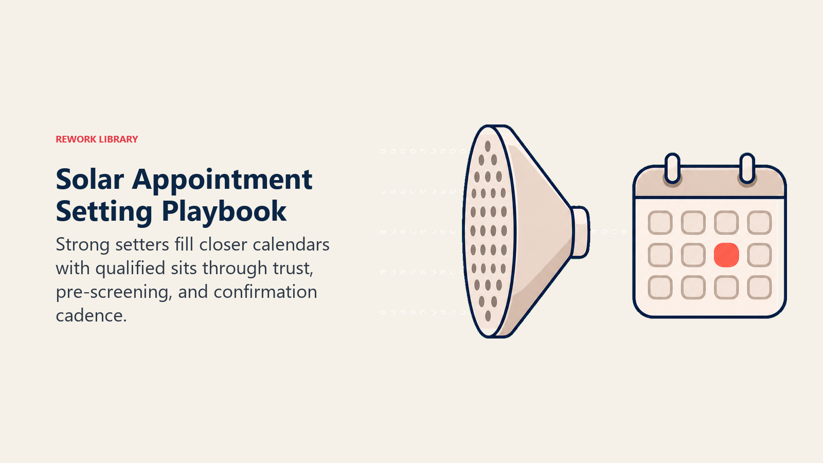 Solar Appointment Setting Playbook shown as qualified appointment calendar engine