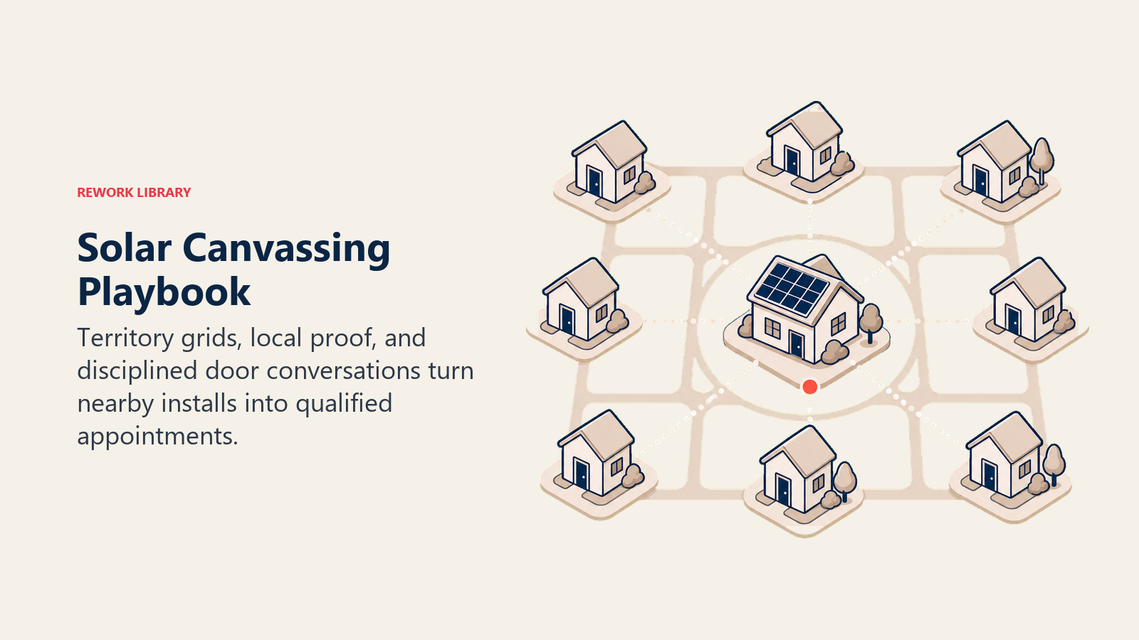 Solar Canvassing Playbook shown as territory halo grid