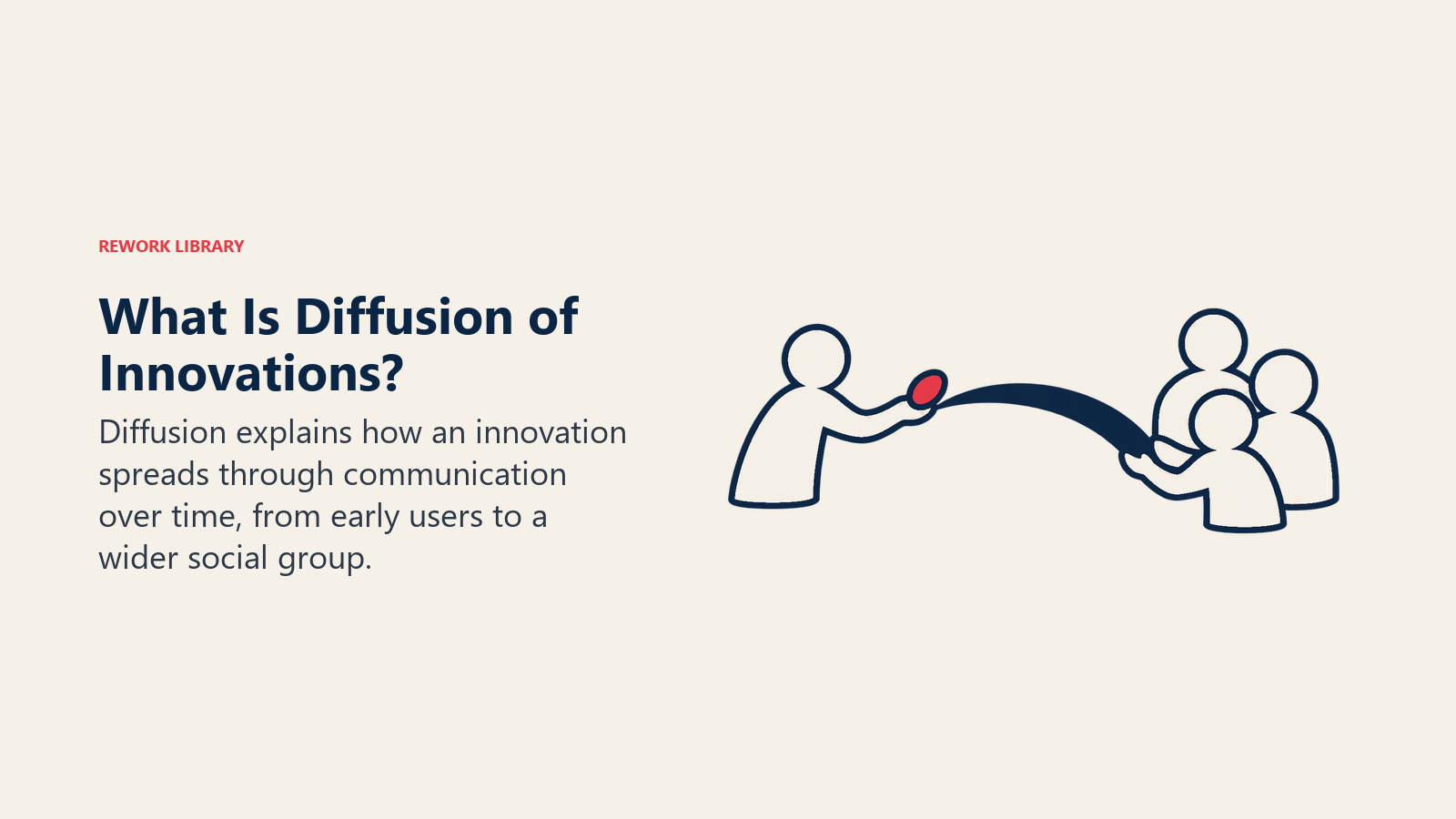 What Is Diffusion of Innovations: The relay shows interpersonal spread rather than claiming every market follows fixed measured shares.