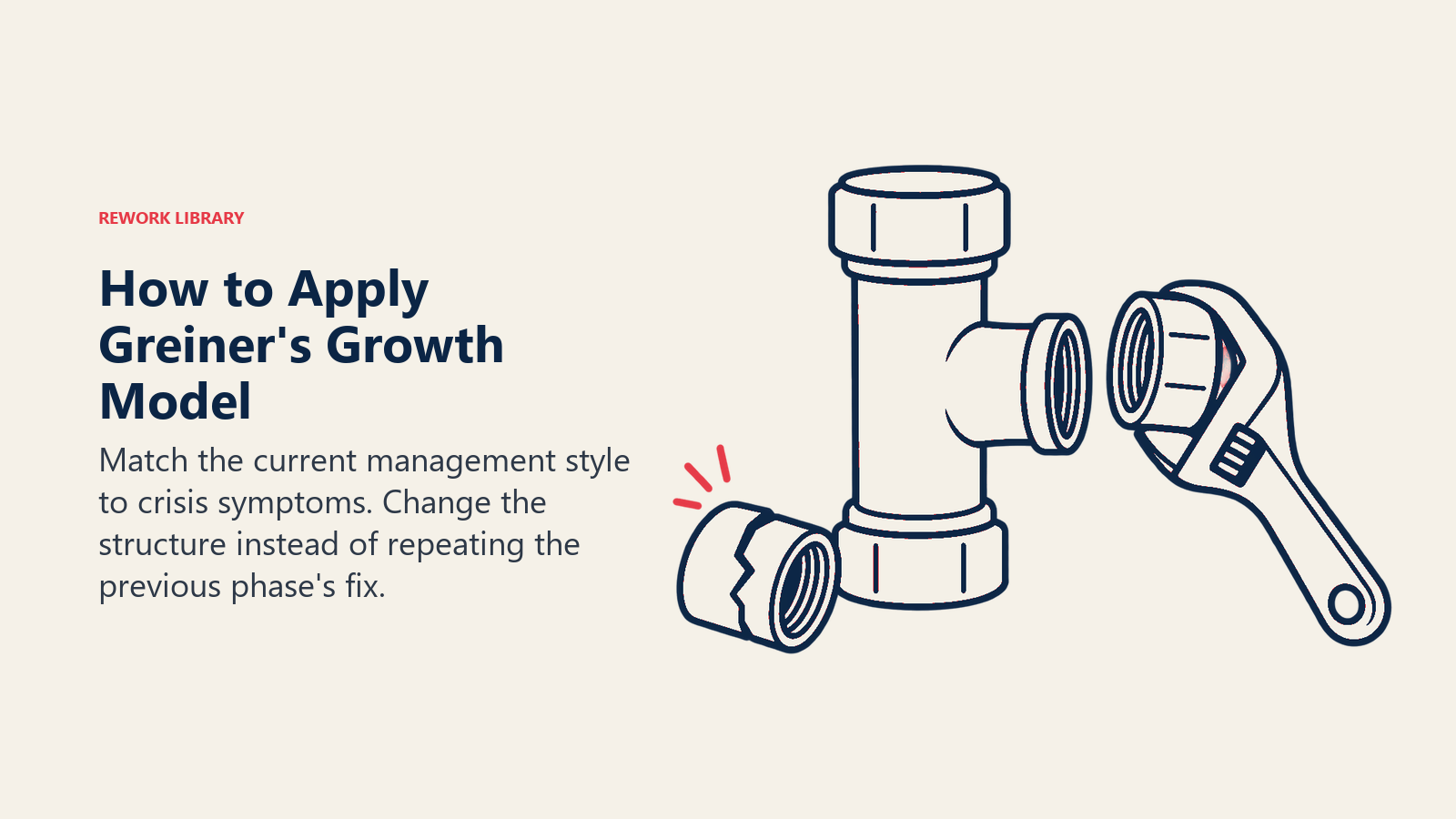 Applying Greiner's model by replacing a restrictive management joint