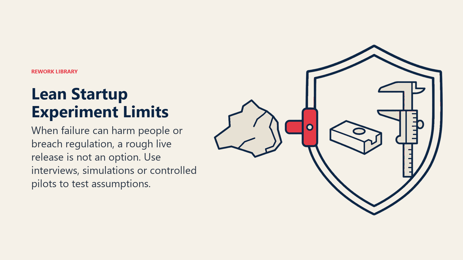 Lean Startup Experiment Limits, illustrated by shield and controlled opening