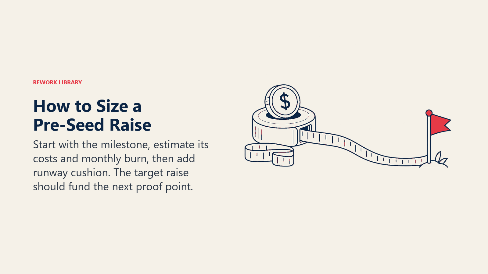Pre-seed funding runway measured to a milestone with extra cushion