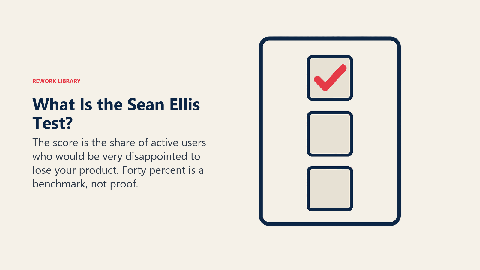 What Is the Sean Ellis Test: The three-answer survey makes the dependence test recognizable without generating editable question wording.