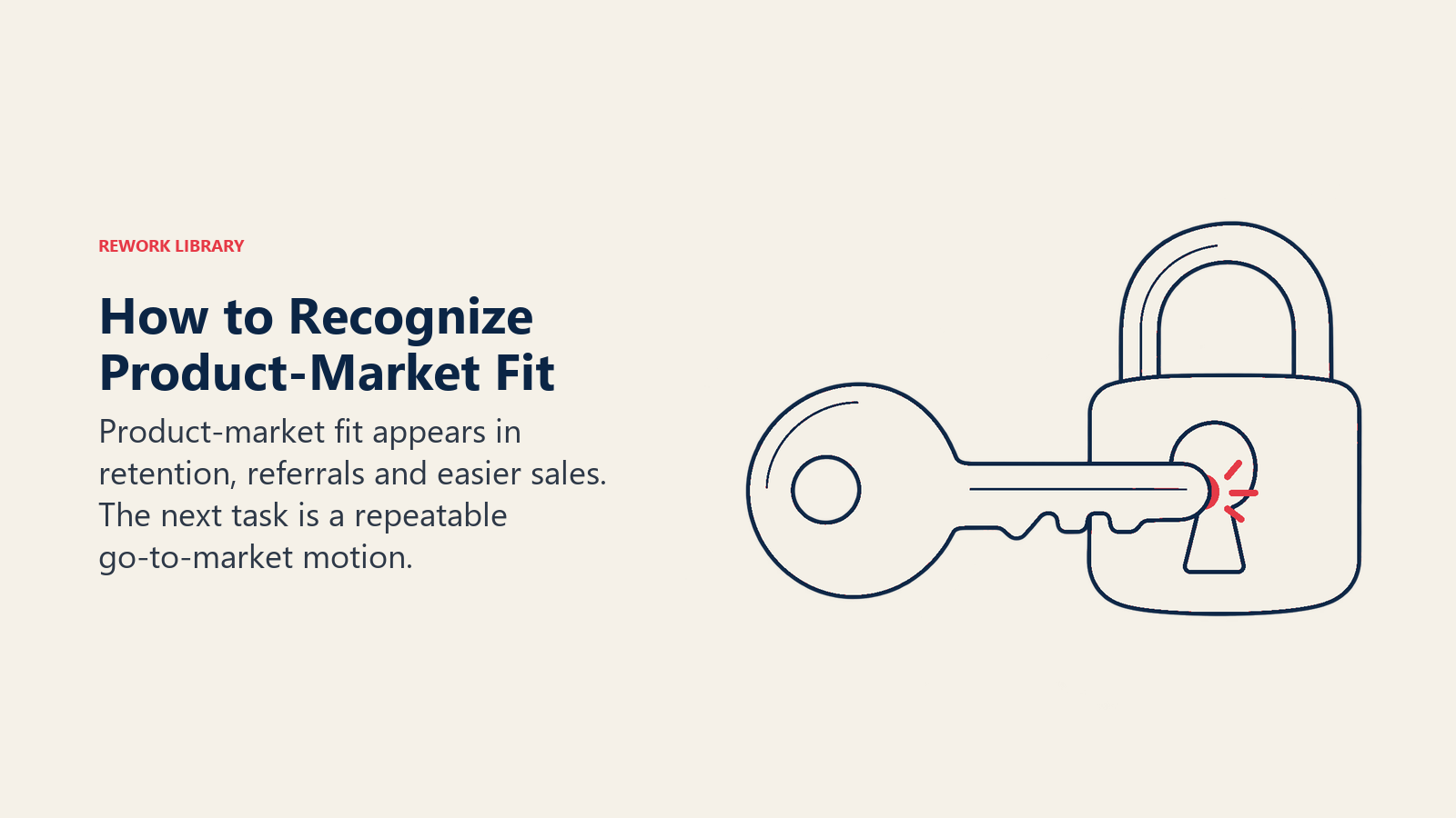 Product-market fit shown by a key fitting a lock