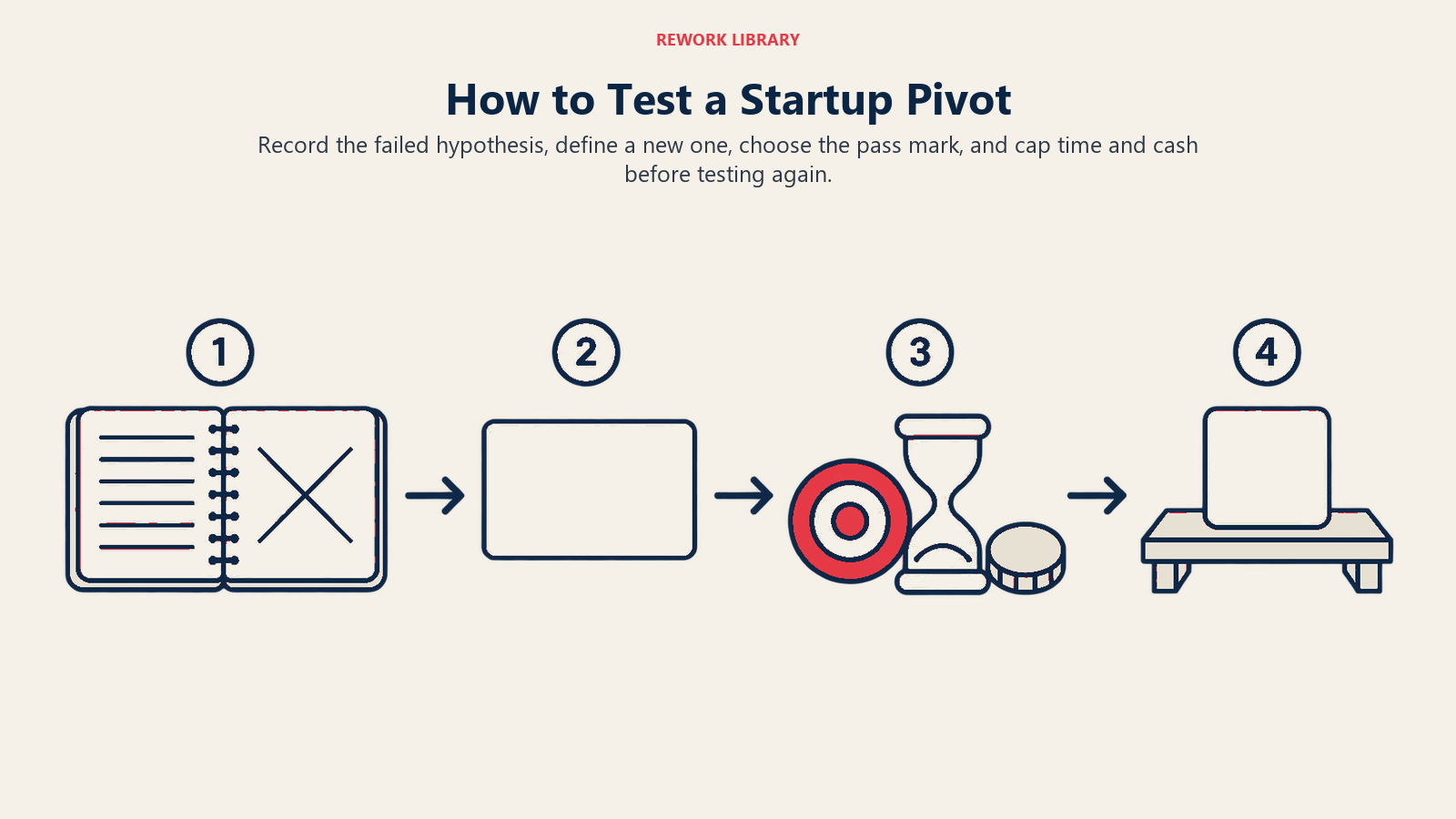 How to Test a Startup Pivot: The evidence-to-hypothesis-to-bounded-test sequence supports the decision procedure without promising a successful outcome.