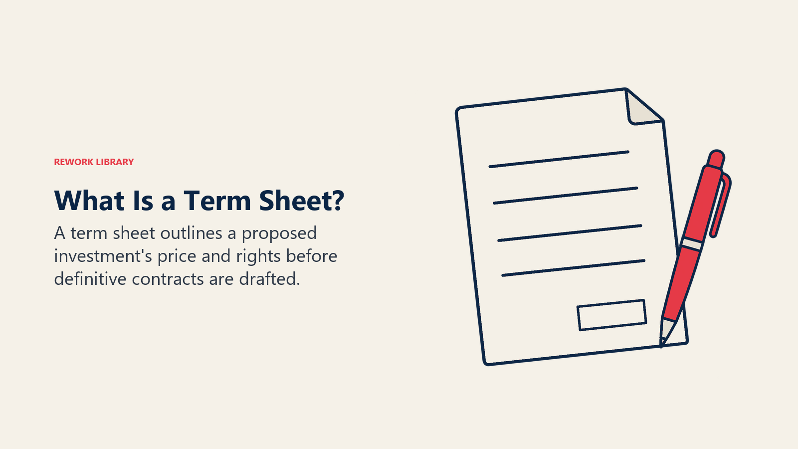 What Is a Term Sheet? illustrated by term sheet: It is the proposed deal summary, not the contract that wires money.