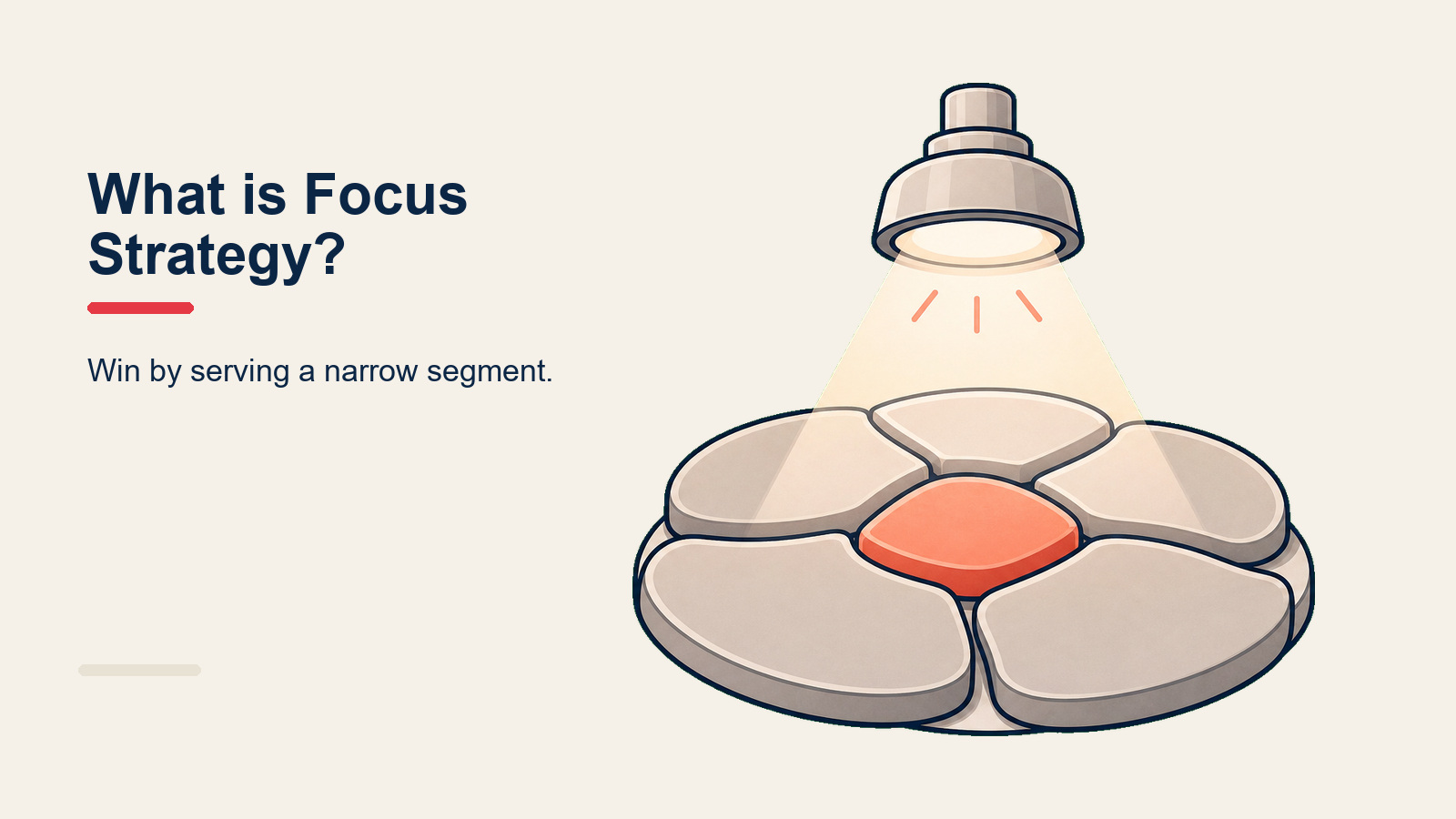 Focus strategy diagram showing a targeted niche segment within a larger market