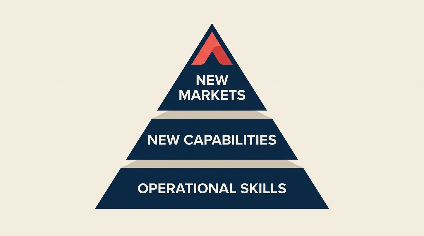 McKinsey Growth Pyramid showing three tiers of growth options