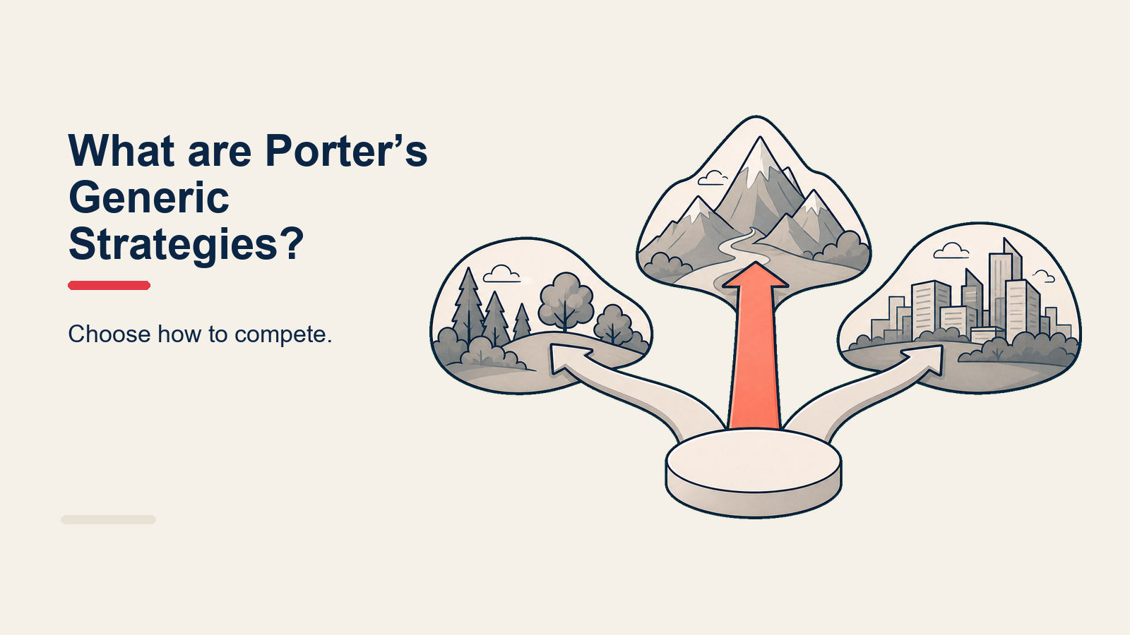Porter's generic strategies 2x2 matrix of cost leadership, differentiation, and focus