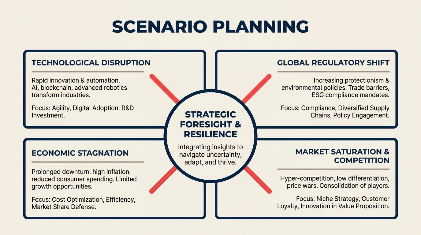 Scenario planning with four plausible future scenarios