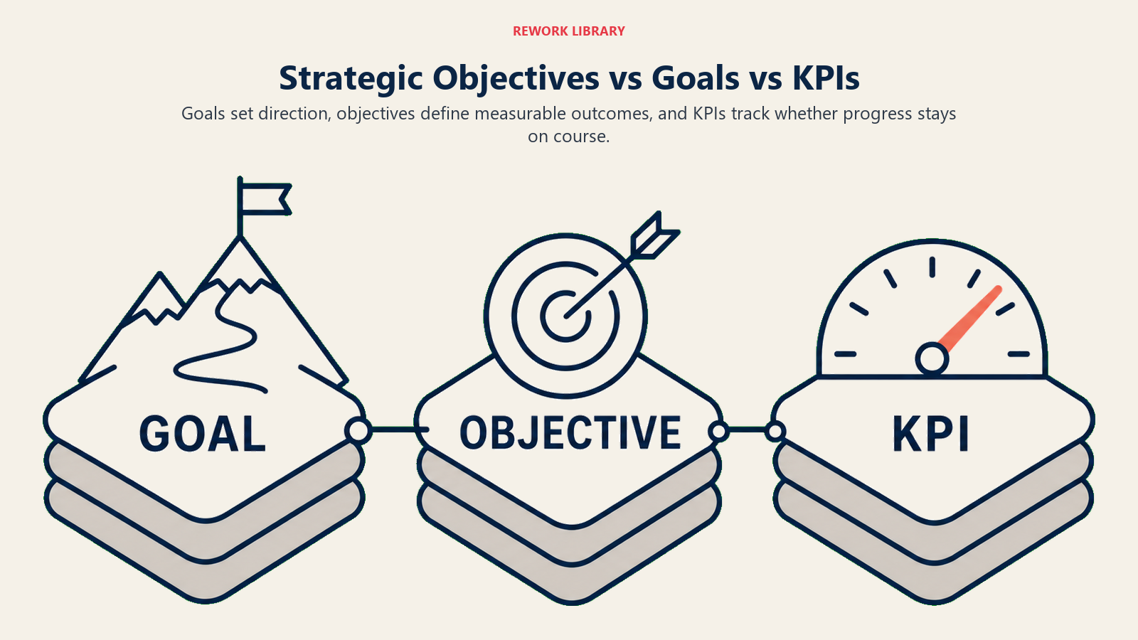 Strategic goals vs objectives vs KPIs comparison