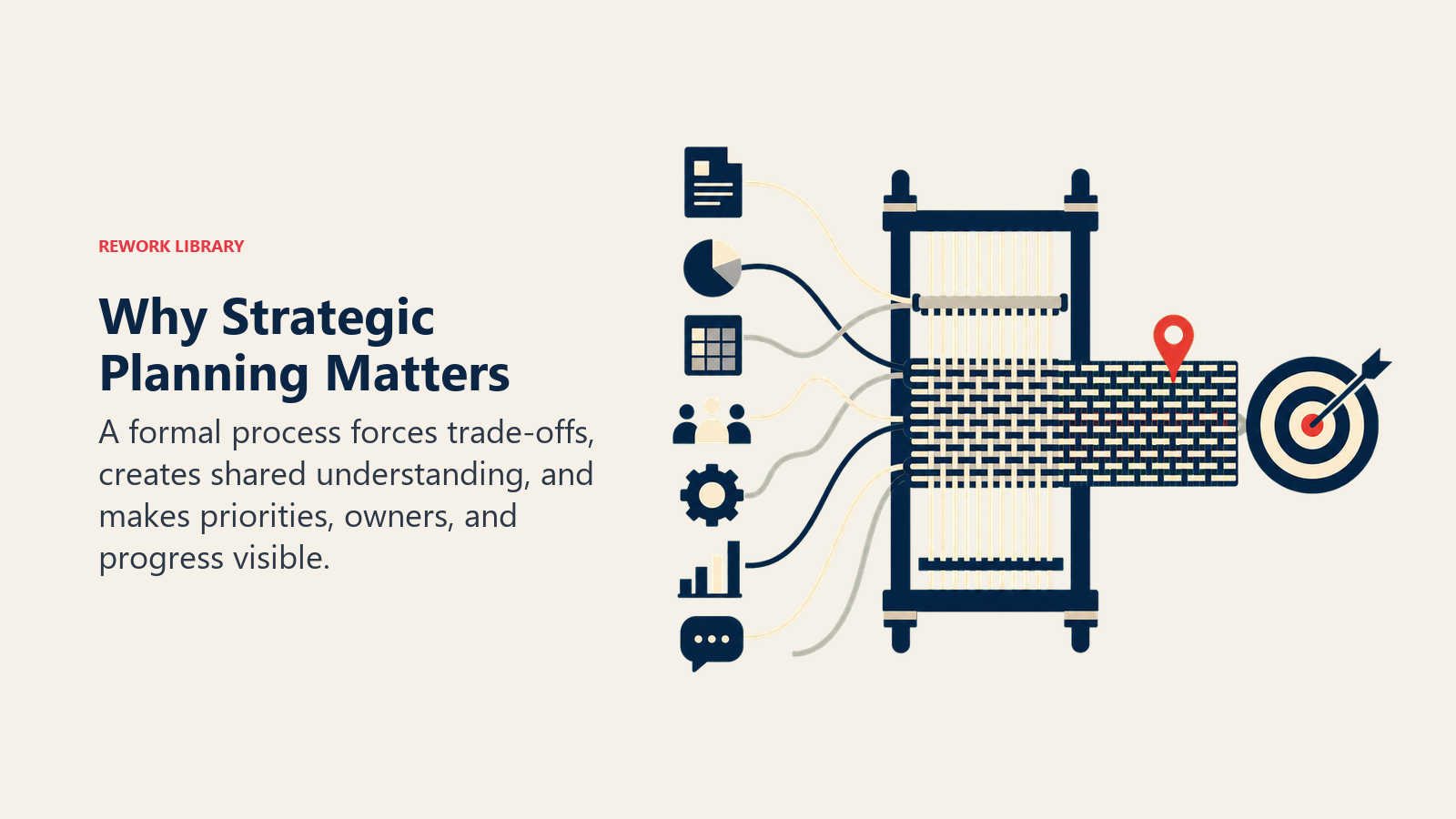 Strategic planning aligning scattered resources into shared priorities and accountability