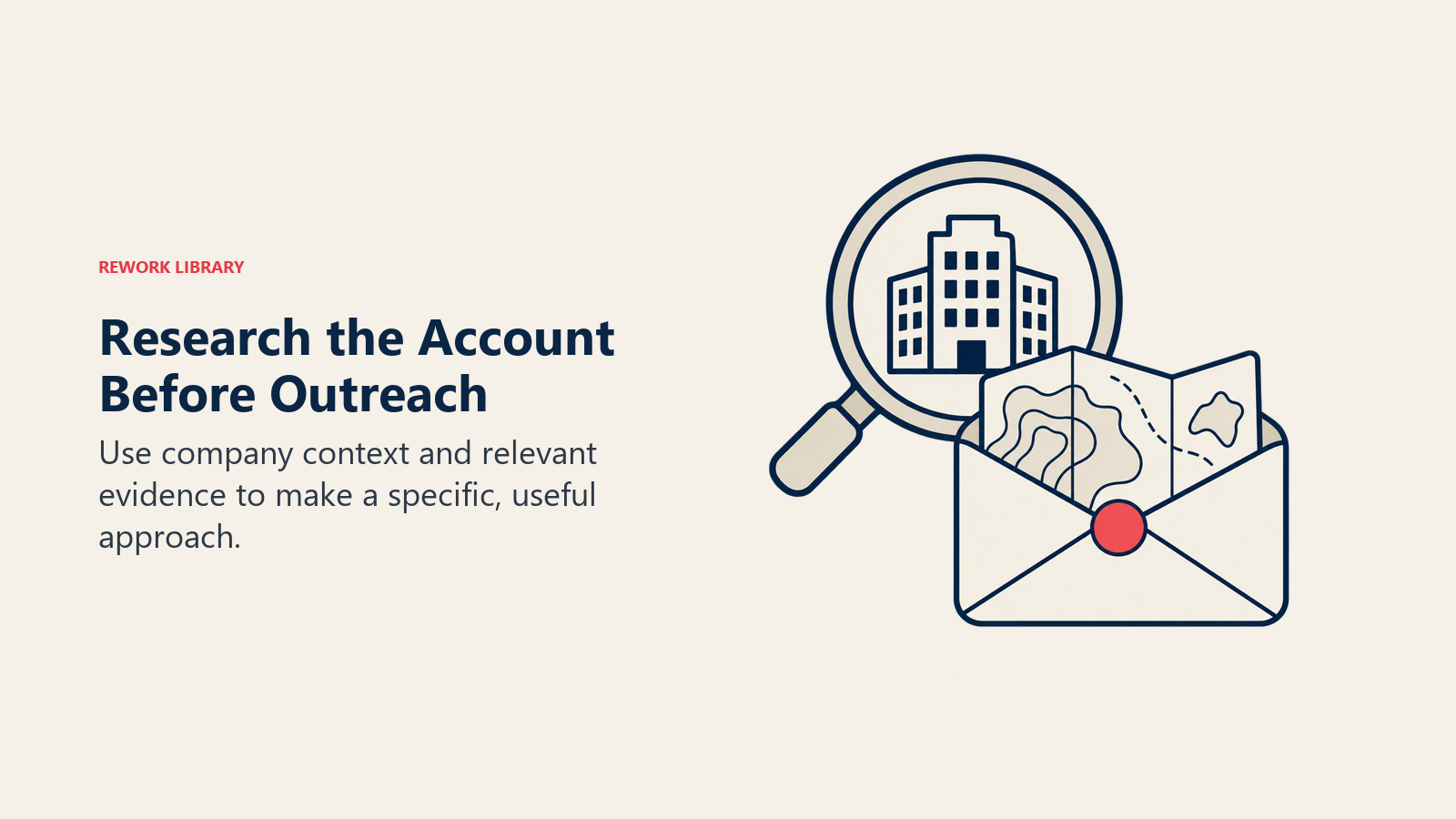 Research the Account Before Outreach: Use company context and relevant evidence to make a specific, useful approach.