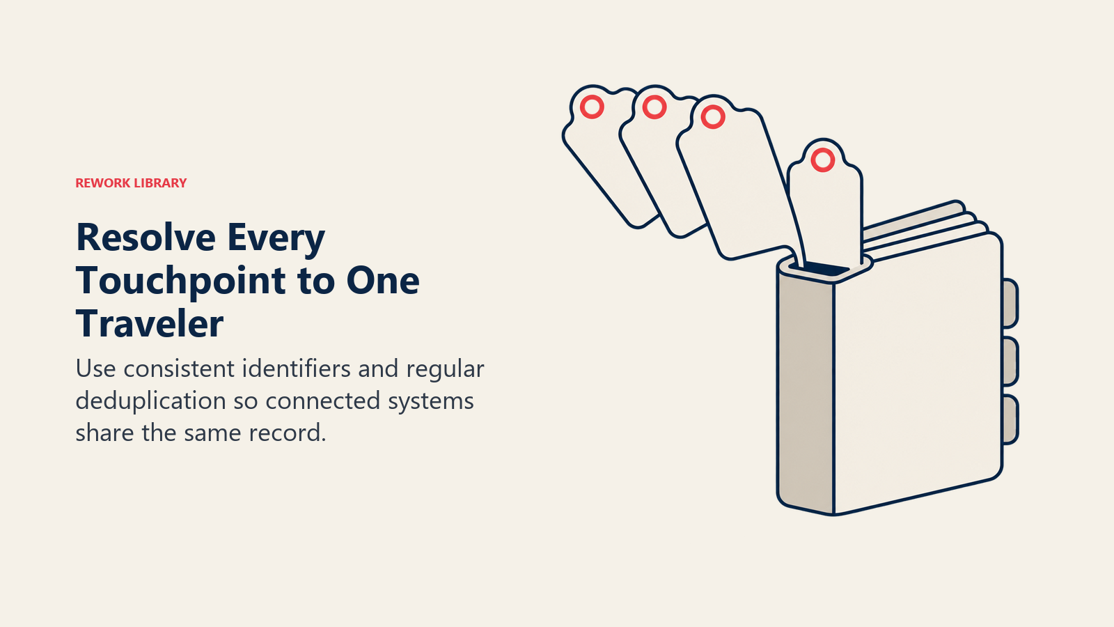 Resolve Every Touchpoint to One Traveler: Use consistent identifiers and regular deduplication so connected systems share the same record.