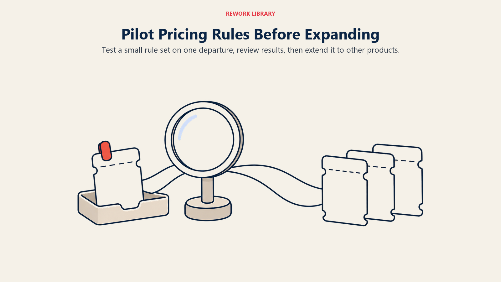 Pilot Pricing Rules Before Expanding: Test a small rule set on one departure, review results, then extend it to other products.
